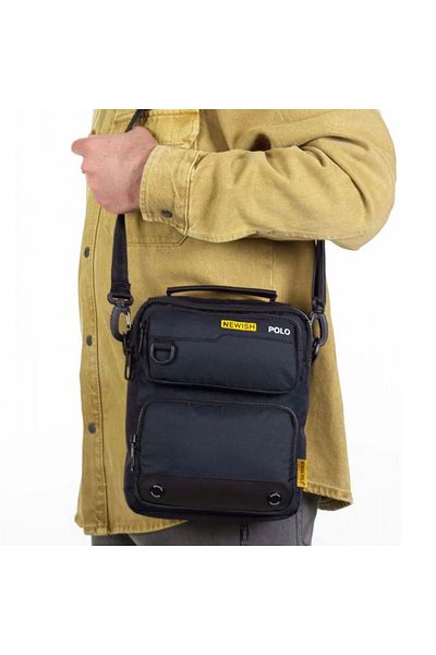 Forzacase Geantă unisex albastru bleumarin - geantă impermeabilă, de mână și de umăr, multifuncțională FC867
