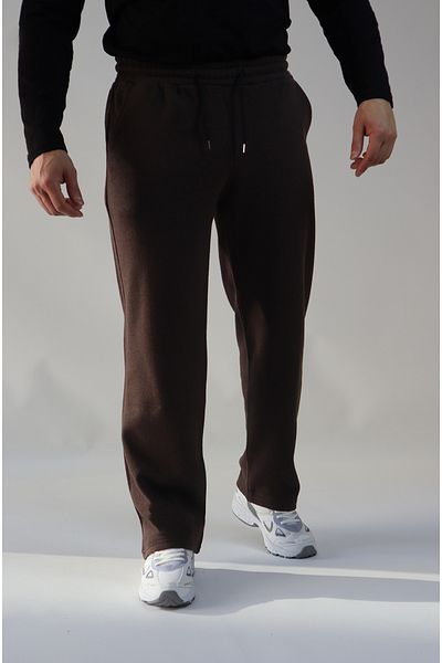 mw memowear Φαρδύ παντελόνι καφέ με 2 κλωστές
