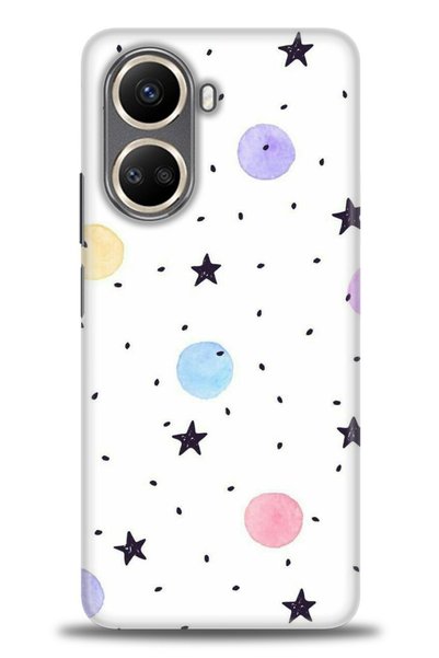 MRCİLETİSİM Realme C55 Case Hd Printed Case - Stars and Circles + Full Screen...