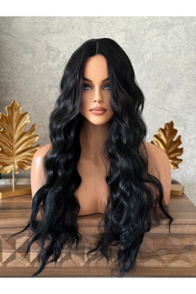 favorim peruk Luxury yeni sezon siyah dalgalı perçemsiz model