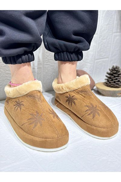 ALYA Winter Fleece Plush - Soft Non-Slip Home Boots with Palm and Pattern Inside Slippers