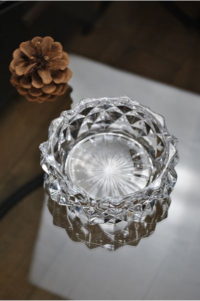 Rotanev Dazzling Round Glass Crystal Luxury Τασάκι - Τασάκι - Στρογγυλό Τασάκι 11 εκ.