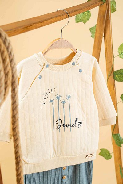 bombe Baby Kids Blue Cotton 2-Piece Set First I Trend Fashion Bottom Top Set