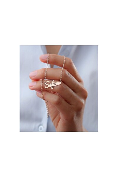 OGO SİLVER 925 Ayar Gümüş Isimli Kalp Detaylı Kolye