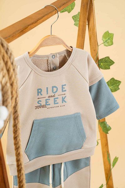 bombe Baby Kids Blue Cotton 2-Piece Set First I Trend Fashion Bottom Top Set