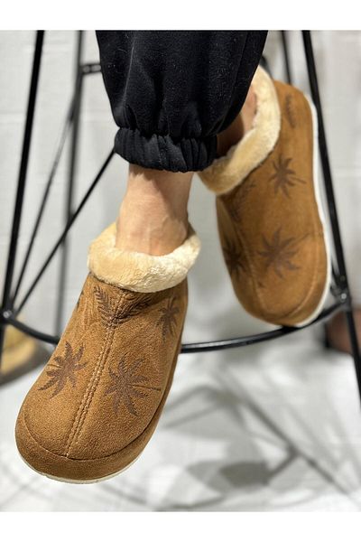 ALYA Winter Fleece Plush - Soft Non-Slip Home Boots with Palm and Pattern Inside Slippers