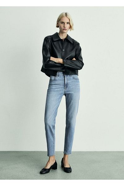 MANGO Woman Ψηλόμεσο Jean παντελόνι Newmom Comfort