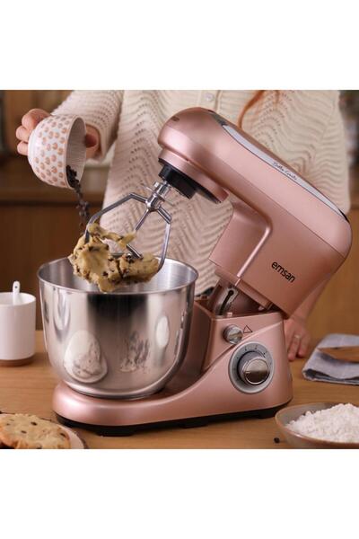 Emsan Bella 5 Litre Paslanmaz Çelik Hazne 6 Kademe Hız Kontrolü 1300W Premium Stand Mikser Mutfak Şefi
