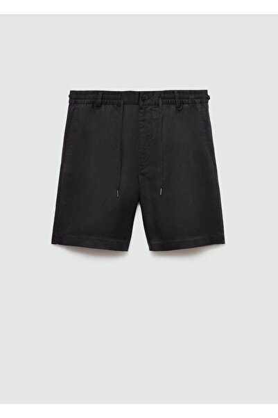 MANGO Man Lněné šortky se stahovací šňůrkou