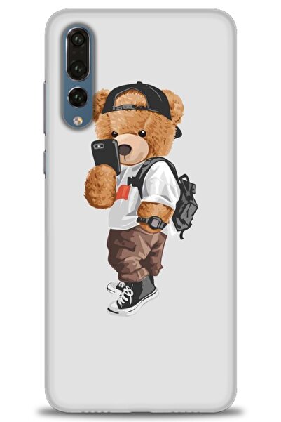 GMOtp حافظة هواوي P20 برو مطبوعة بدقة عالية - تيدي بير كول