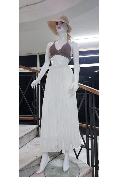EREN STYLE Fustă lunga din sifon căptușită cu talie elastică