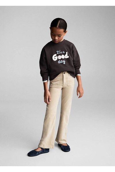 MANGO Kids Gemusterte, bestickte Kapuze