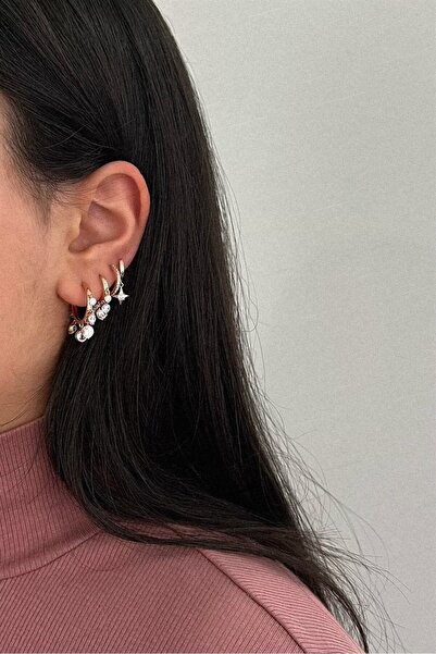 CERENY.CO Shakira Halka Küpe Çifti | Çelik