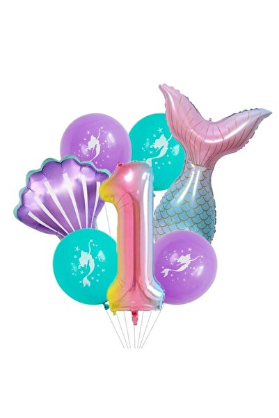 DÜVENCİ TİCARET DENİZ KIZI TEMALI RAKAMLI YAŞ BALON SET