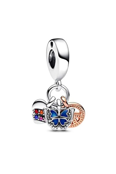 Ceren Kalp Kelebek Barış Sembollü Charm 925 Ayar Gümüş
