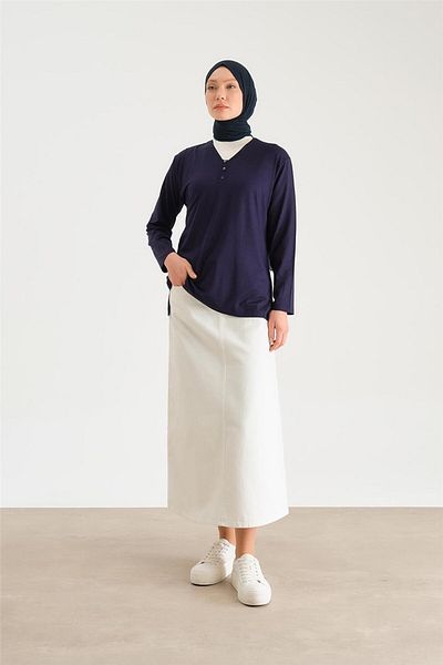 Armine Βαμβακερό χτενισμένο Navy Blue - 24yd9043 Μοντέλο