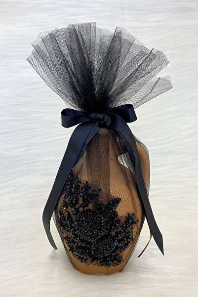 ZEYMERADE Vip Aplikli Siyah Testi, Süslü Gelin Kına Gecesi Testisi, Düğün Kın...