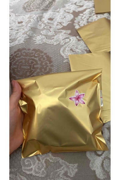 Dekals 10 Adet 30x45 Gold/altın Yapışkanlı Hazır Metalik Hediye Poşeti