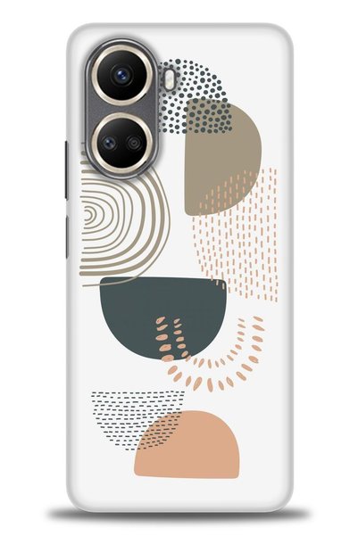 MRCİLETİSİM Realme C55 Case Hd Printed Case - Orange Semicircle + Full Screen...