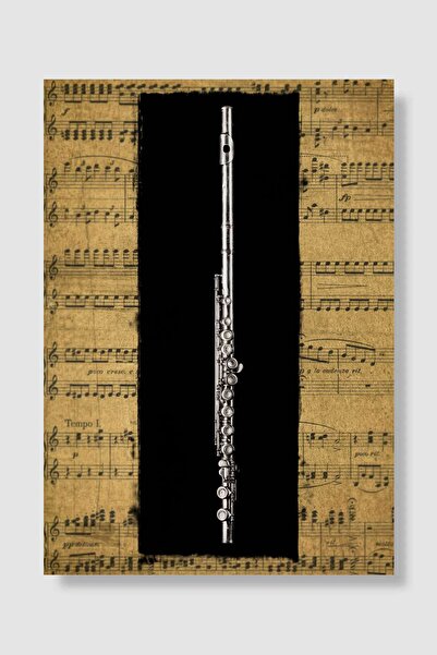 kubdekor Flute Version 2 Müzik Poster Çerçevesiz Yüksek Kalite Müzik Afiş Duv...