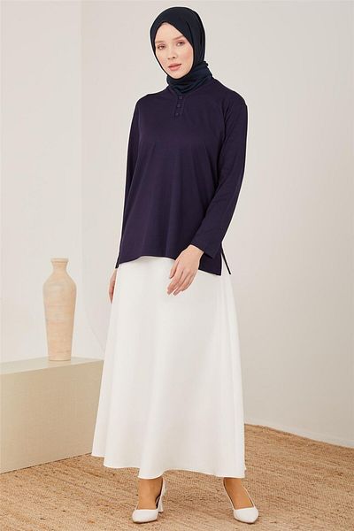 Armine Βαμβακερό χτενισμένο Navy Blue - 23yd9043 Μοντέλο