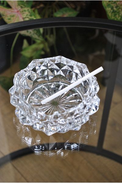 Tanemce Dazzling Round Glass Crystal Luxury Τασάκι - Τασάκι - Στρογγυλό Τασάκι 11 εκ.