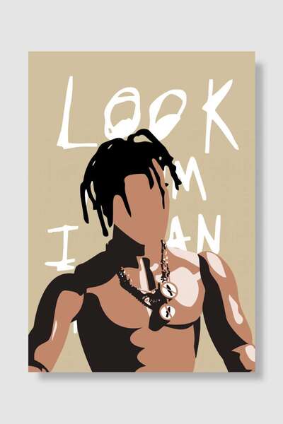 kubdekor Travis Scott Rapper Müzik Poster Çerçevesiz Yüksek Kalite Müzik Afiş...
