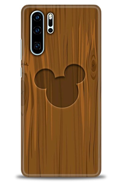 MRCİLETİSİM Huawei P30 Pro Kılıf HD Baskılı Kılıf - Ahşap Mickey + Tam Ekran ...