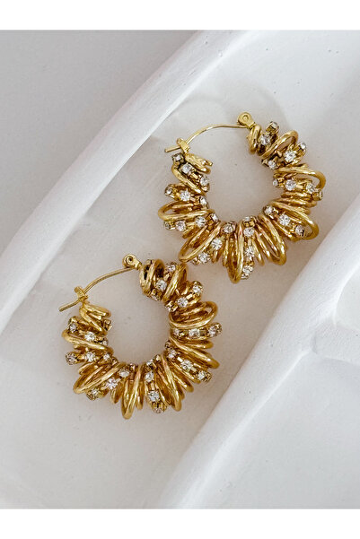 CHARMLUCKY ÇELİK TAŞLI TEL HALKA KÜPE