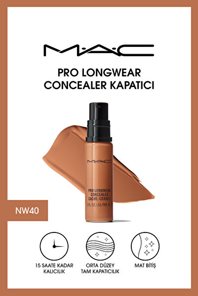 M.A.C 15 Saate Kadar Kalıcı Orta Kapatıcılıkta Göz Altı Kapatıcısı - Pro Longwear Concealer Nw40 - 9ml