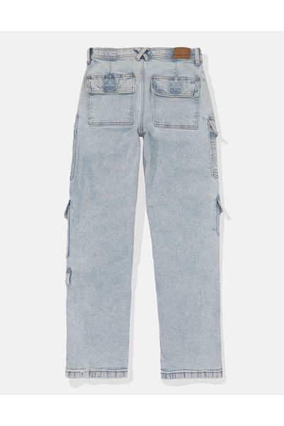 AMERICAN EAGLE Ae Stretch - Super High Waist Baggy Straight Cargo Jeans