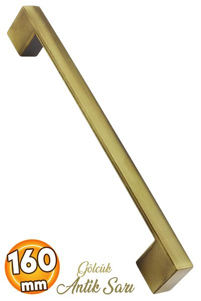 Badem10 Dulap cu sertar de bucătărie din metal anticat, galben antic (160 MM - 16 CM)