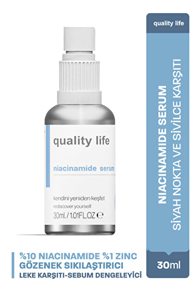 Quality Life 10% Niacinamide Cilt Serumu Gözenek Sıkılaştırıcı 1% ZinC Leke Akne Sivilce Sebum Karşıtı Serum