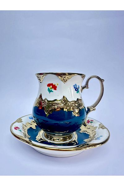 Kosova Double 200ml Green Single Dimming Coffee Cup and Plate