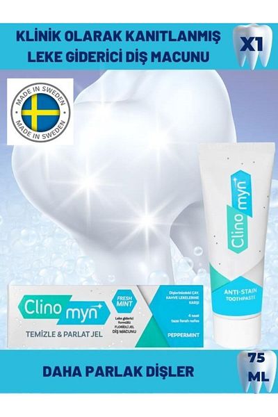 Clinomyn Fresh Teeth Whitening and Shine Clear Bright Gel Toothpaste 75 ml