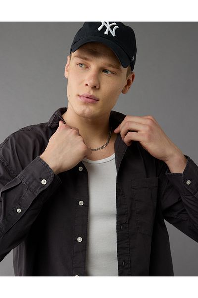 AMERICAN EAGLE AE Everyday Khaki Button-Up Shirt U-0153-6358