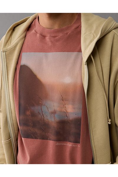 AMERICAN EAGLE Ae Oversized Photo Graphic T-Shirt - U-0181-4097