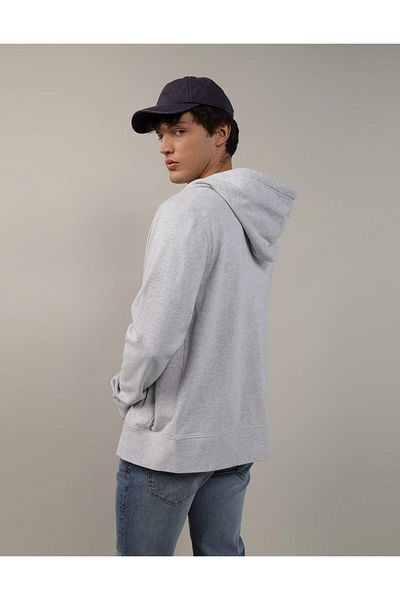 AMERICAN EAGLE AE Fleece Logo Graphic Zip-Up Hoodie