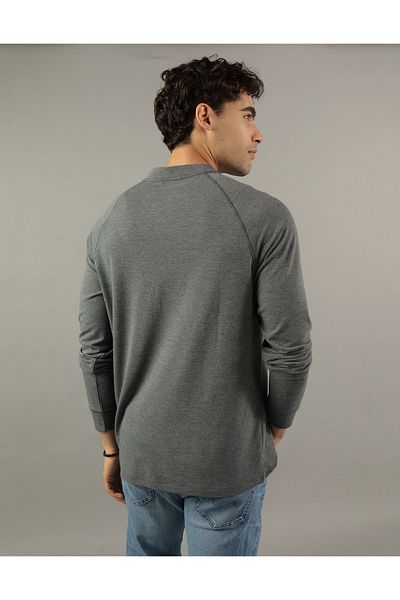 AMERICAN EAGLE Ae 24/7 Training - Henley Cut Thermal T-Shirt