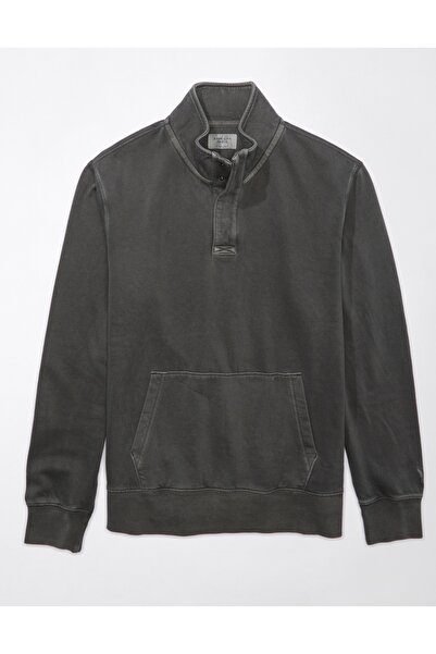 AMERICAN EAGLE Ae Quarter-Snap Mockneck Sweatshirt