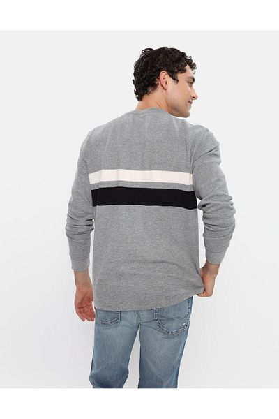 AMERICAN EAGLE Ae Long-Sleeve Striped Thermal T-Shirt