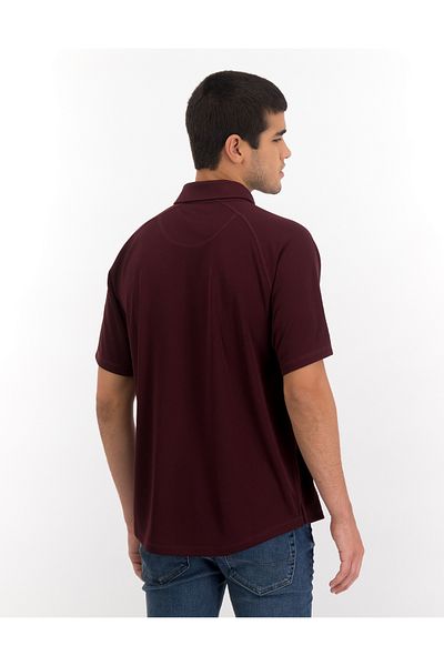 AMERICAN EAGLE قميص بولو أكتيف AE باللون العنابي - U-1165-9135