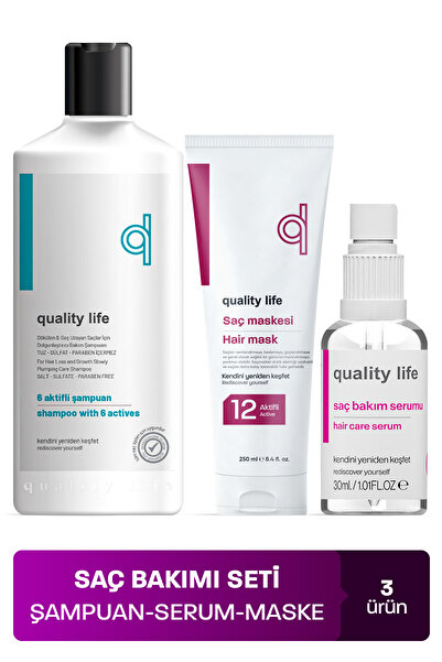 Quality Life Saç Bakım Seti - Şampuan Serum Saç Maskesi - Saç Bakım Ürünleri - Saç Bakımı Onarıcı Set Erkek Kadın