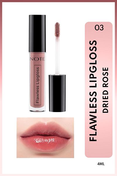 NOTE Flawless Lipgloss Moisturizing Lip Gloss - 03 Dried Rose - Pink