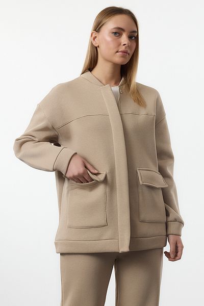 Trendyol Modest Σετ πλεκτό μπουφάν και παντελόνι Bomber - με τσέπες, TCTAW25US00120