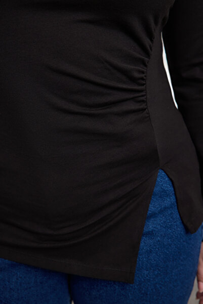 Trendyol Curve Μαύρη μονότζερ πλεκτή μπλούζα μεγάλου μεγέθους