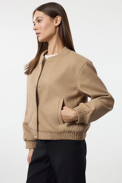 Trendyol Collection Beige Bomberjacke – Kaschmir TWOAW25MO00070