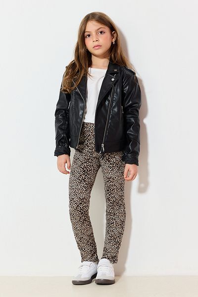 TRENDYOLKIDS Braune Strickstrumpfhose mit Leopardenmuster für Mädchen TKDAW25TA00004