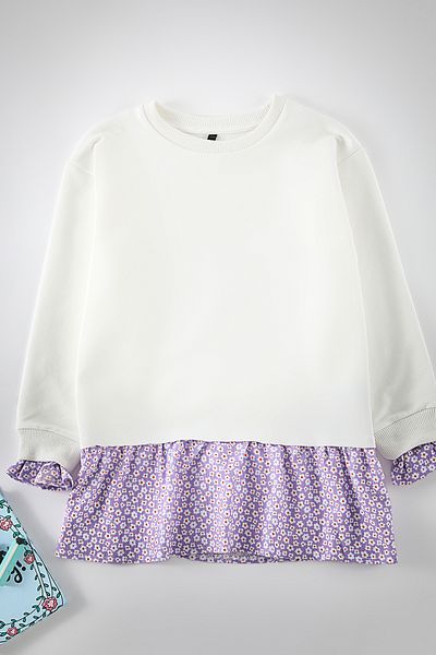 TRENDYOLKIDS سويت شيرت محبوك على شكل زهرة إكرو - TKDAW25SW00024