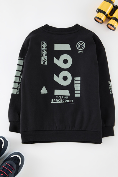 TRENDYOLKIDS Boys Crew Neck Printed Sweatshirt - Tkdaw25Sw00126
